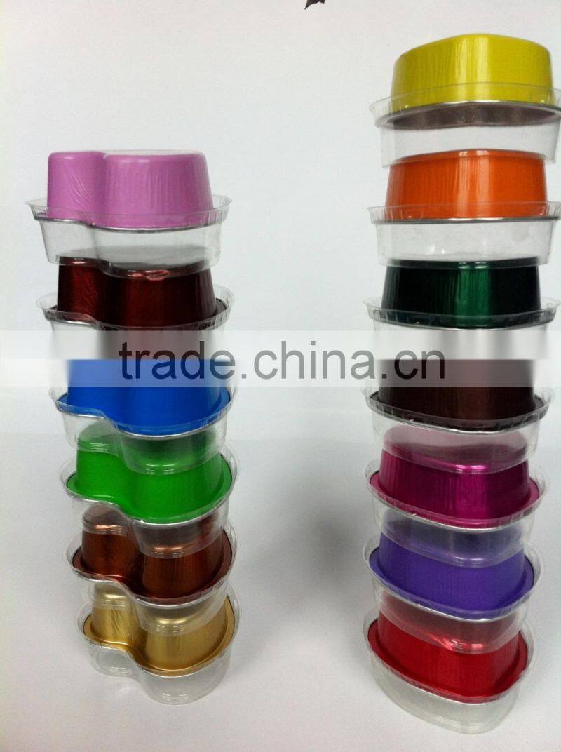 2016 Dimeter 88mm New Mold Colorful Aluminum Foil Heart Shape Tiramisu Cake Packing Box