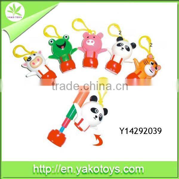 plastic keychain animal shape stretchy ballpen for children