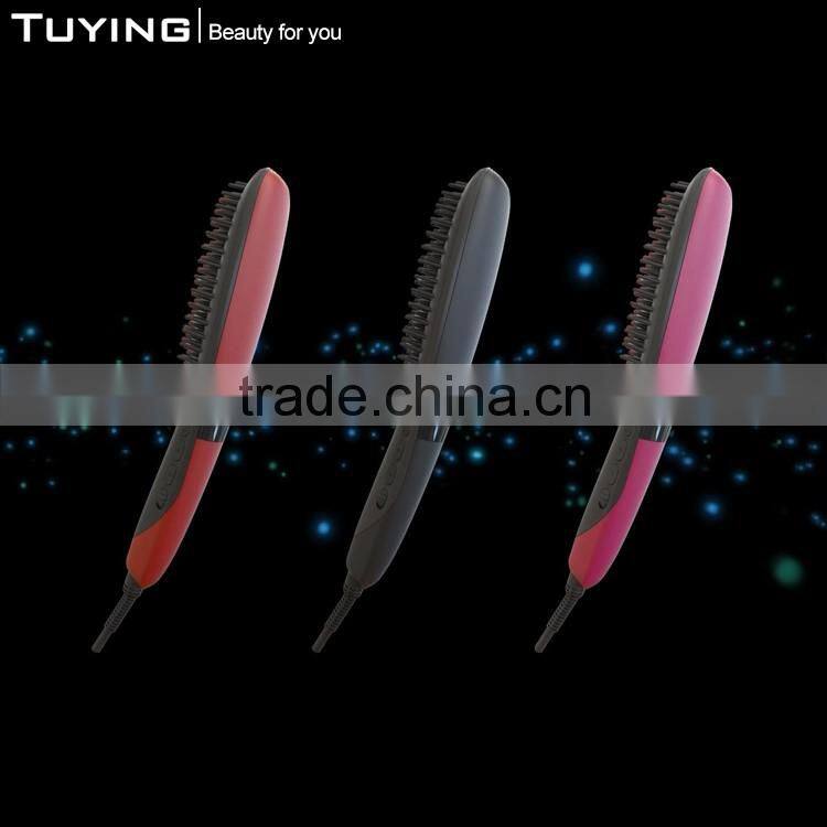 hair straightener comb brush,electric straightening hair brush
