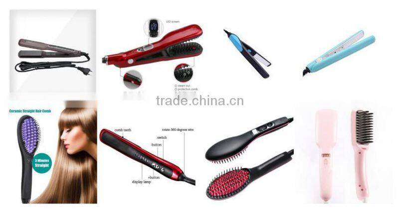 Ceramic automatic hair straightening brush