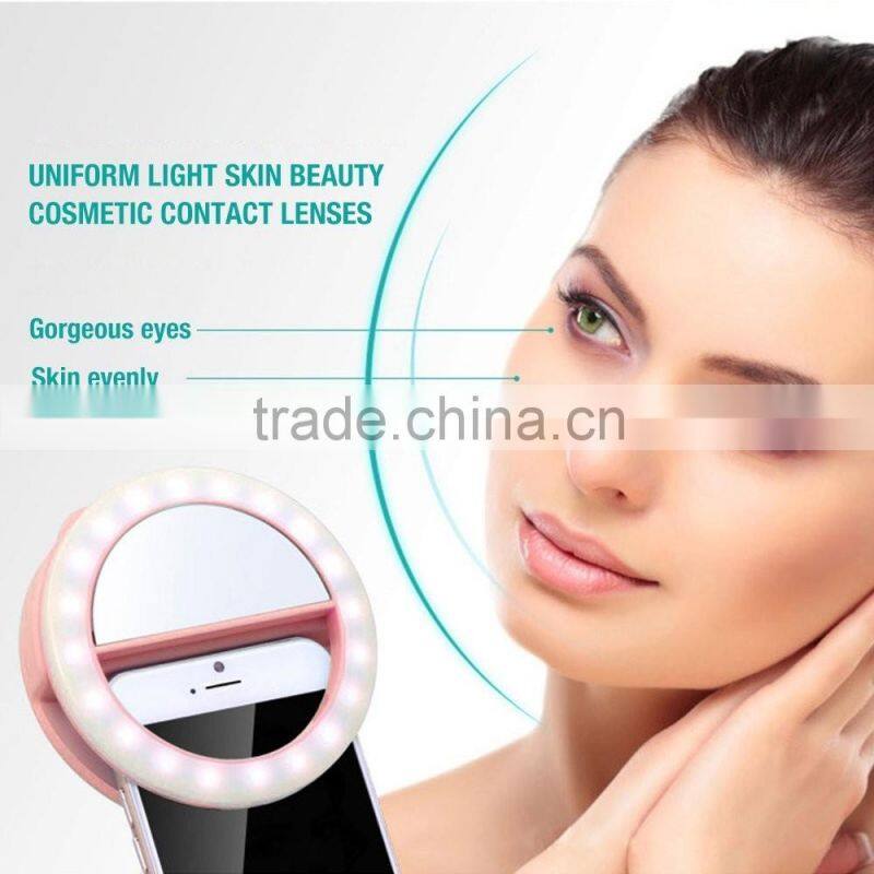For iPhone Samsung Cellphone Fill Light Selfie Ring Light with 250mAh built in battery
