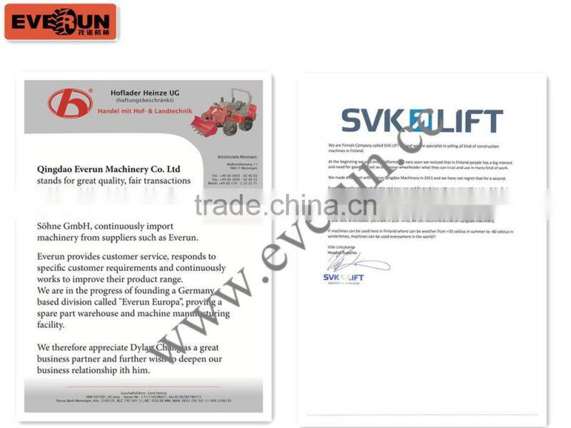 Everun CE Certificated 1.0ton Articulated Mini Shovel Loader