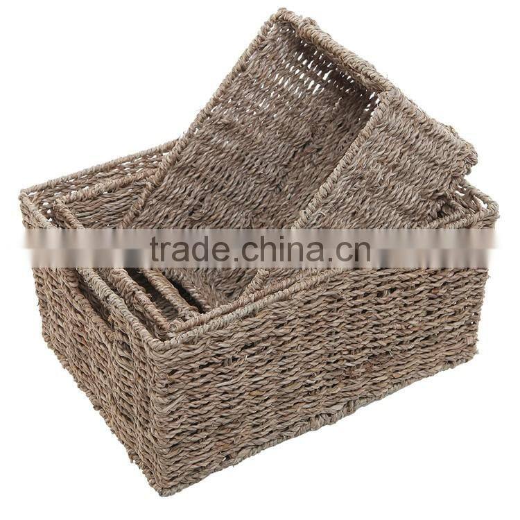 Home or hotel towel and shower gel storage tool seagrass woven bathroom basket