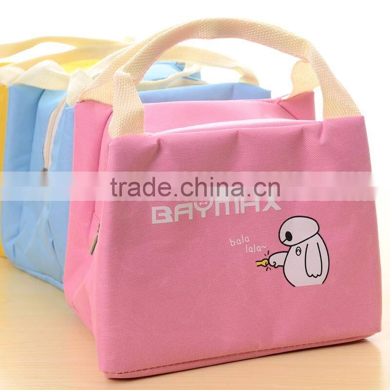 Promotion Pattern Canvas luminum foil insulated thermal kids lunch bag for school