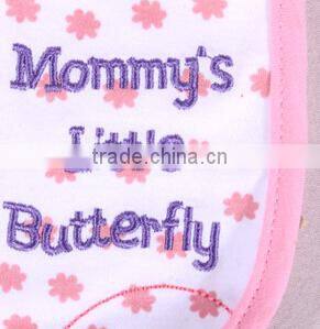 2014 latest and cute design styles embroidery baby bibs