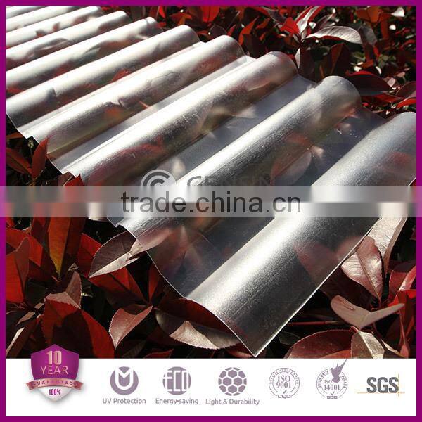 0.8mm Thickness Frosted Polycarbonate Corrugated Roofing Panel Polycarbonate Wave Sheet PC Skylight Sheet UV Coating 1032mm