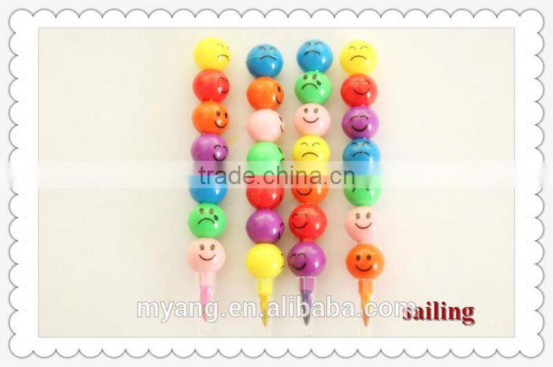 Lovely expression Non-toxic plastic haw shaped 7 Colored Crayons