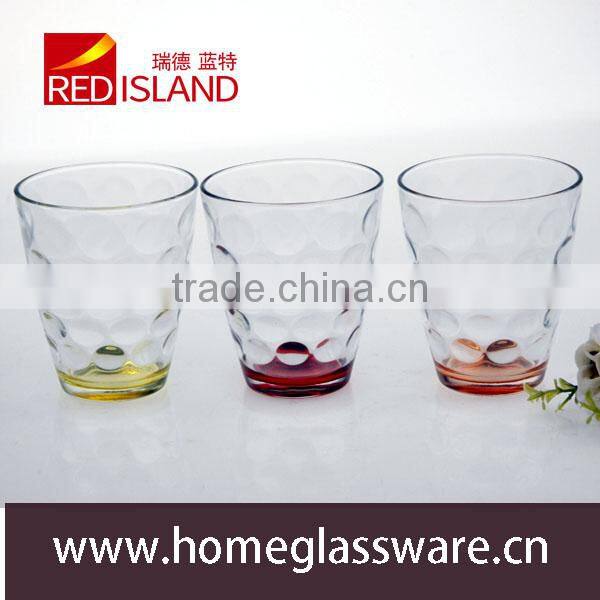 glass manufactory supply fashion beer shot glass cup color bottom