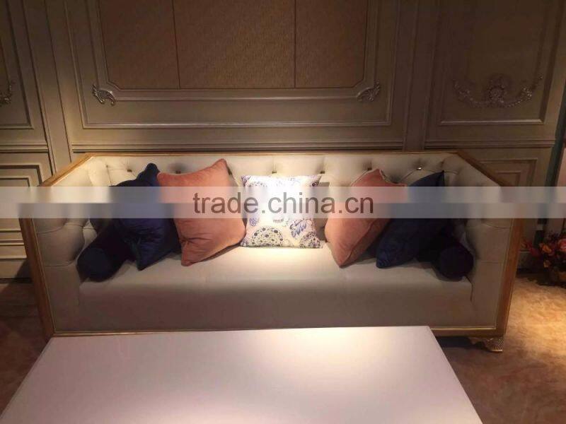 Exquisite solid wood floral hand carving luxury fabric sofa set