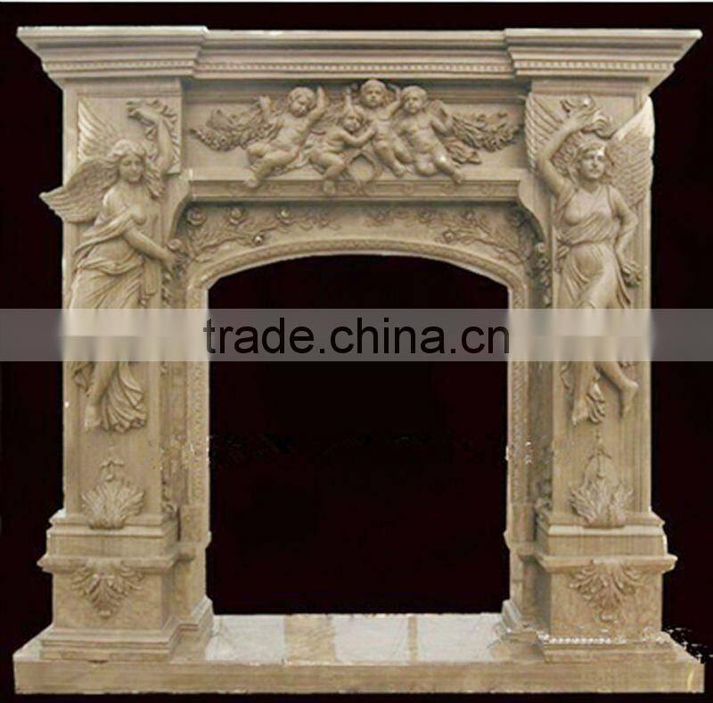 Beige Figure Carved Marble Door Surround
