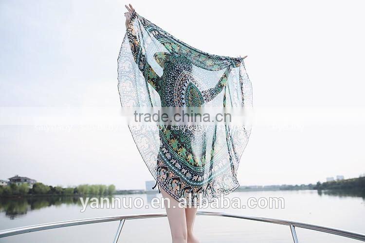 Guangzhou Round Donut Beach Towel Printed Cotton For Sunscreen shawl Beach mat