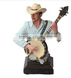 Promotional antique Western Cow boy resin musician statues