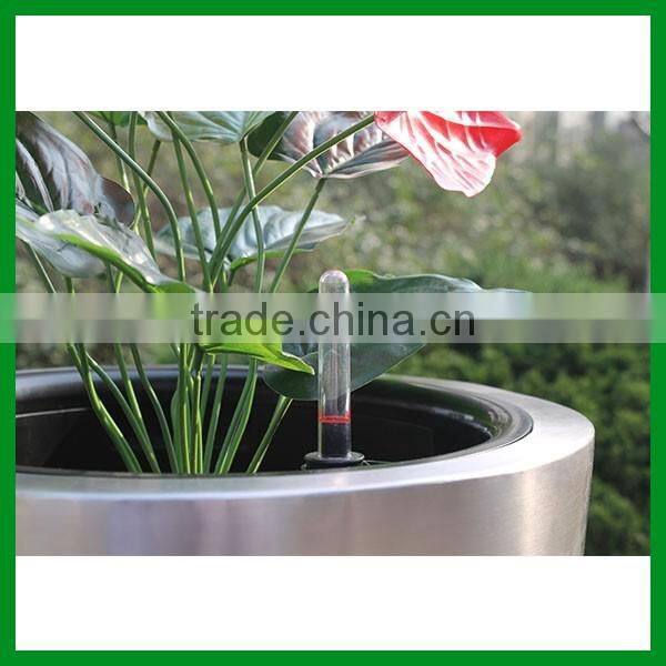 FO-9066 Stainless Steel Self irrigated flower pot for garden decor