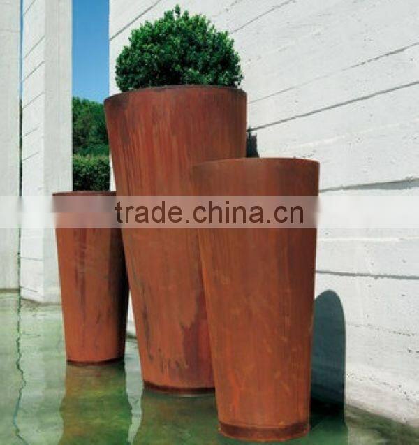 FO-9C01 Cone Type Corten Steel Plant Pot