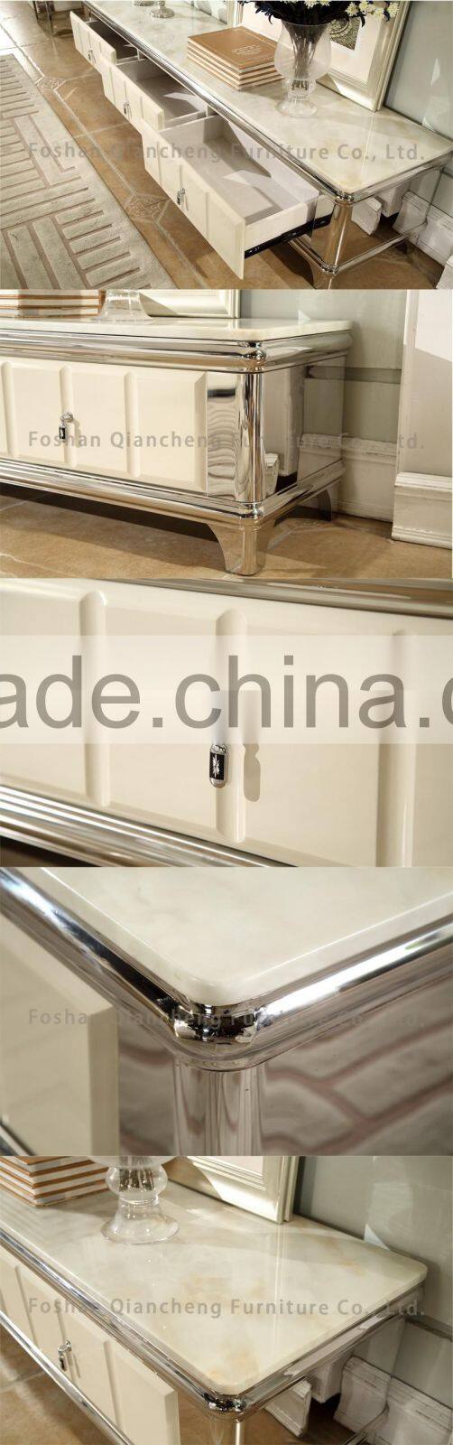 simple design tv stand free standing with MDF top