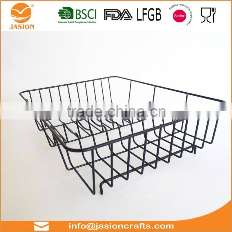 WI2907 Metal Wire Coated Dish Rack Kitchen Sink Drainer