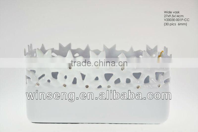 Ceramic Tall Vase with Crystals from SWAROVSKI