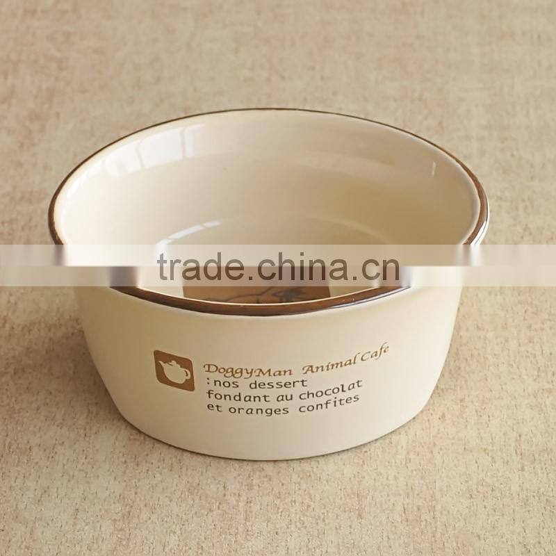 stoneware pet dish with decal