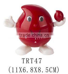 Red drop design plastic kitchen table cooking timer/mechanical timer