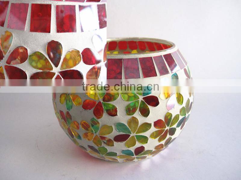 Irridescent Sphere Handmade Decorative Mosaic Mercury Glass Votives Wholesale