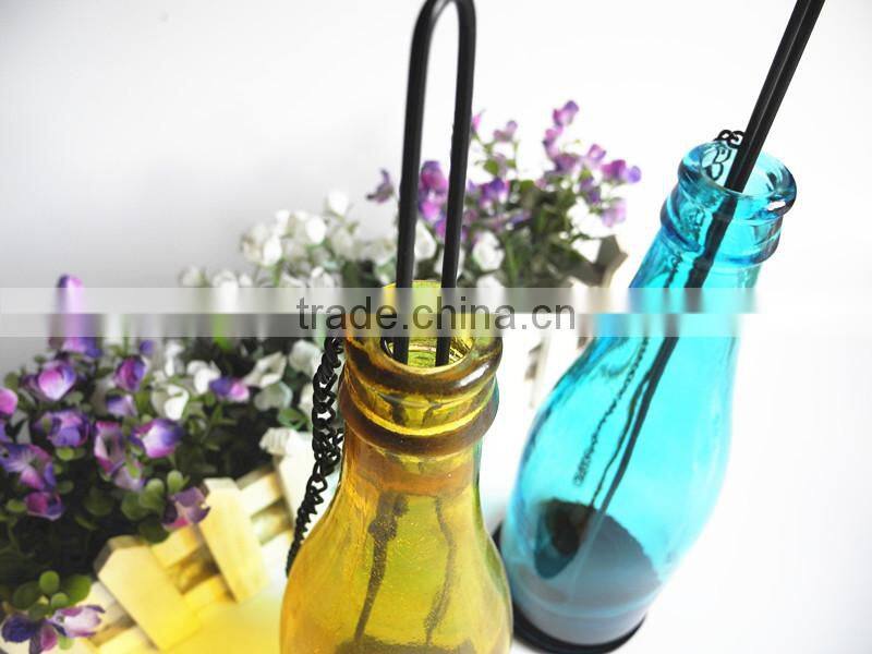 longstem church tall glass candlestick with hinge rope handle