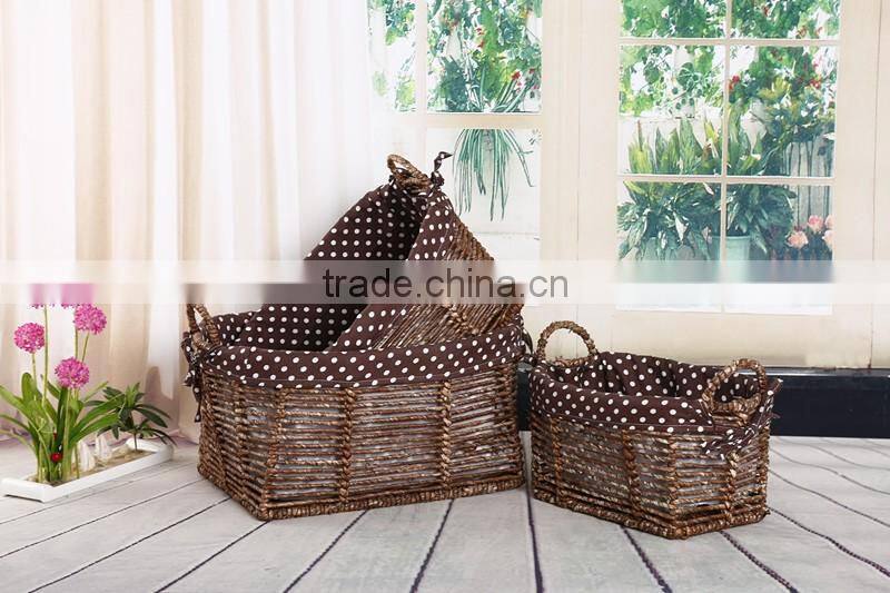 Rattan&wicker laundry basket with fabric inner
