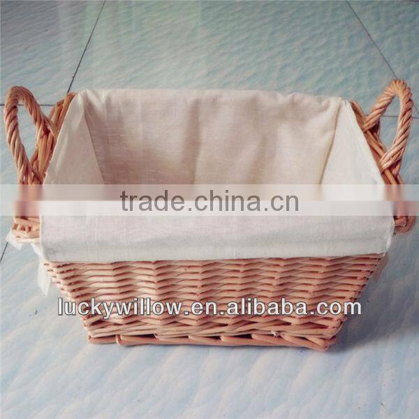 2017 white rectangle storage willow basket