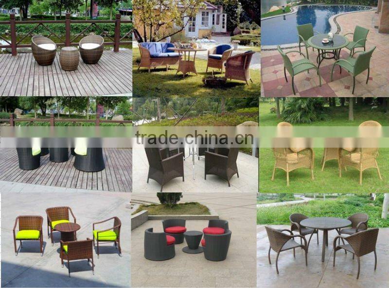 PE rattan sofa set with round table garden furniture