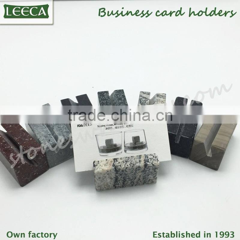 Deck accessories elegant display on desk promotional gifts - stone business card holder