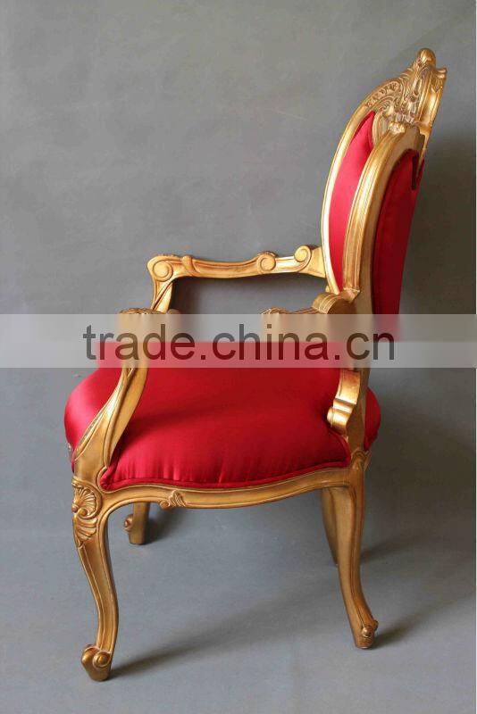 Antique home&hotel use red fabric dining room chair