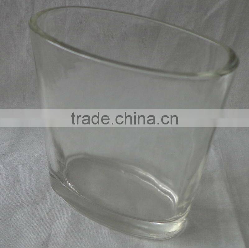 Ellipse shape glass candle holder