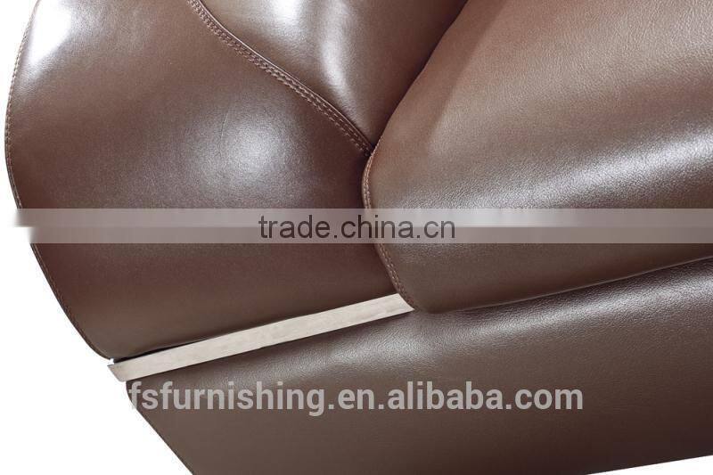 JR8001 special modern Luxury living furniture Italy brown leather European style L shape sectional living room sofa set