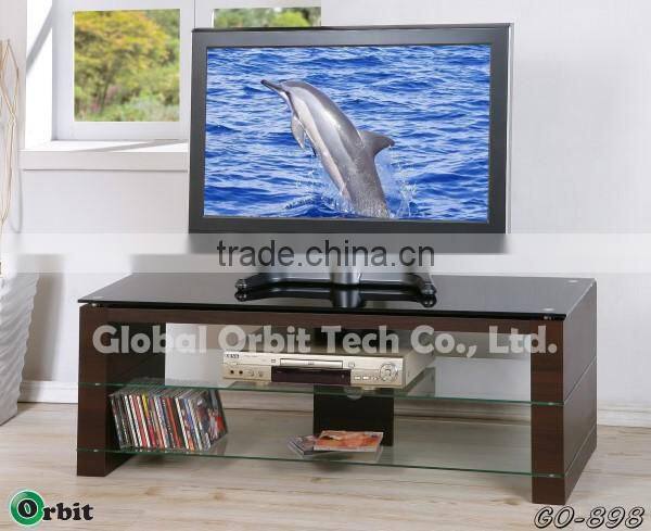 New modern design wood furniture TV stand with DVD storage rack