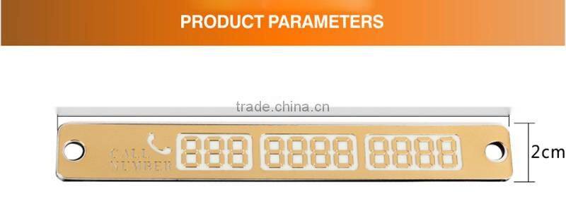 Temporary Car Parking Card Telephone Number Card Notification Night Light Sucker Plate Car Styling Phone Number Card