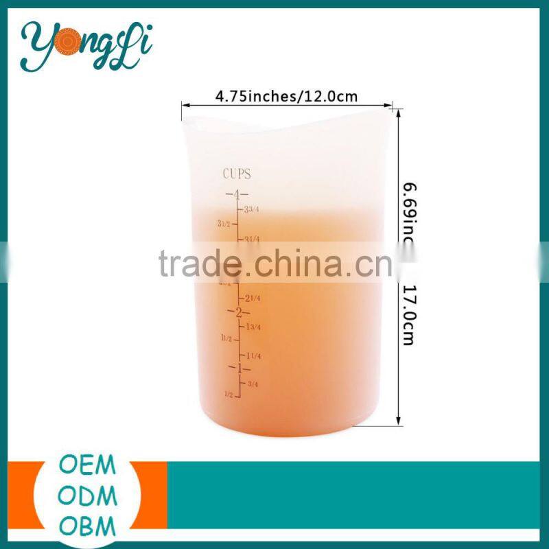 Wholesales Silicone Transparent Measuring Cups for Baking