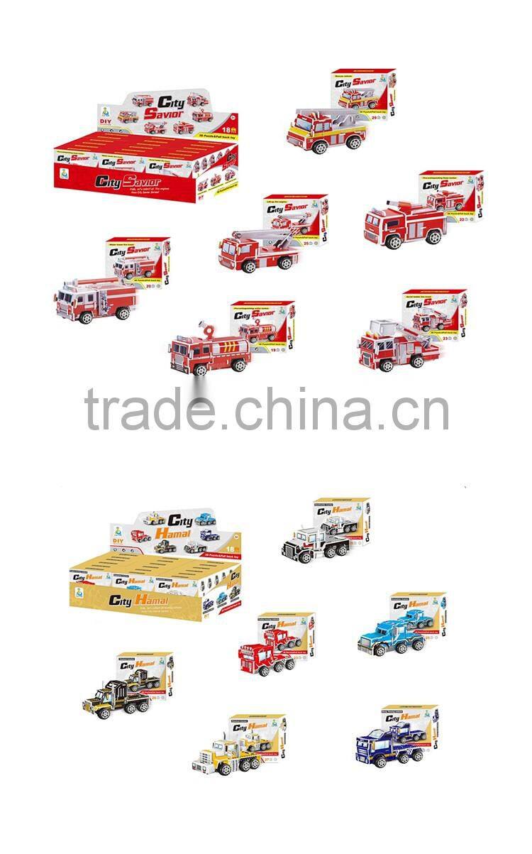 New puzzle toys pull back 3d puzzle plane and car series