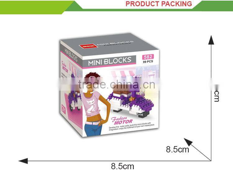 Most popular diy motorcycle set plastic building intellect blocks toys