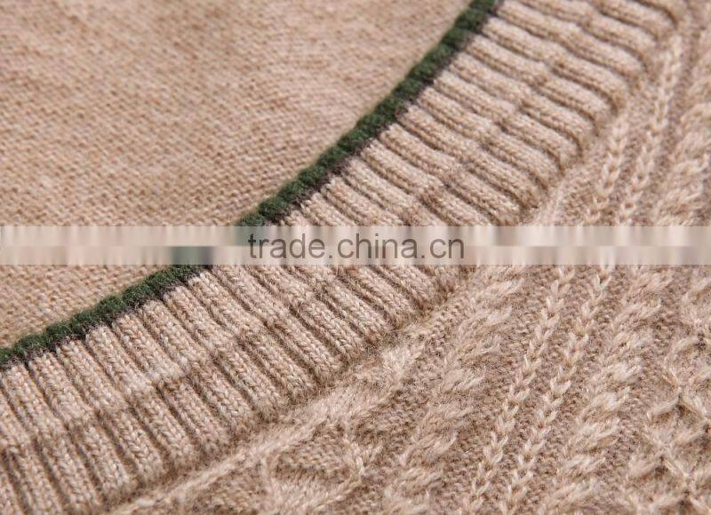 custom high quality fashion design wool / cashmere knit sweater