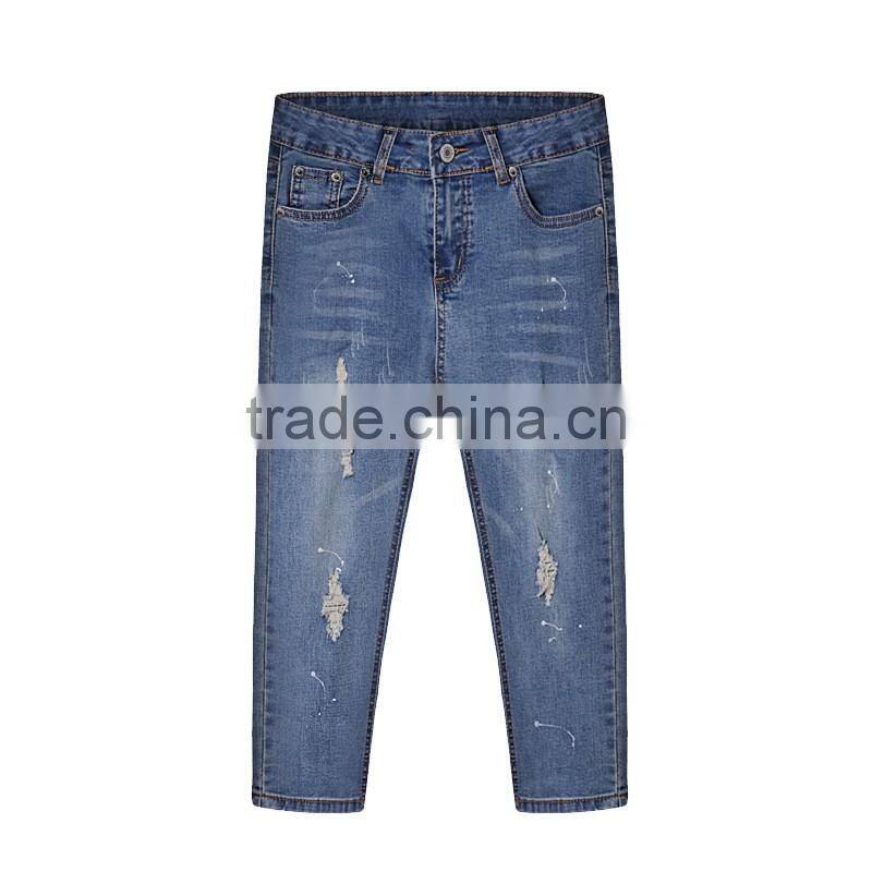 2016 Euro fashion style jeans personality skinny trousers cropped Jeans