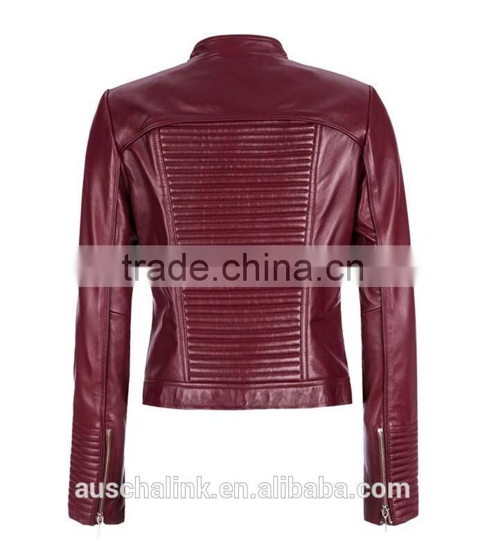 autumn custom short style washed sheep leather jacket fashion design