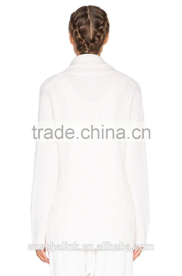 women 100% cashmere no button fancy cardigan sweater