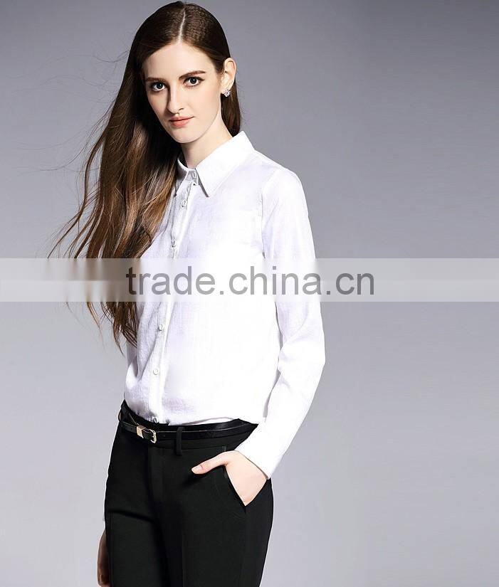 Fahion Office Lady Long Sleeve White Shirt