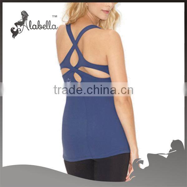 Wholesale Womens Sport Clothing Tank Tops Gym Vest/ girls plain blank racer tank