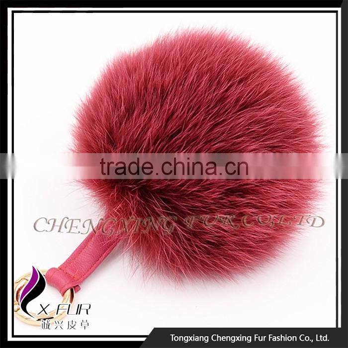 CX-A-63 Cute Promotional Fox Fur Pompon Keychain