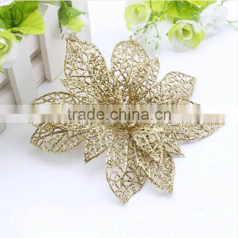 10cm artificial Christmas flowers, Christmas garlands rattan Christmas tree decorations