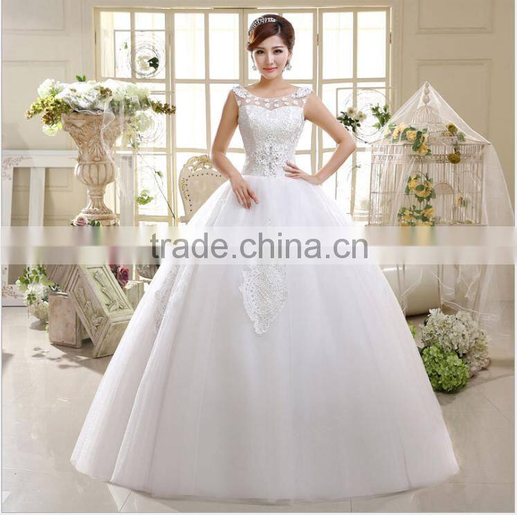 Hot Sale Fashion Lace Embroidered Wedding Dress Waist Section Fluffy skirt Wedding Bride Dress Wholesale