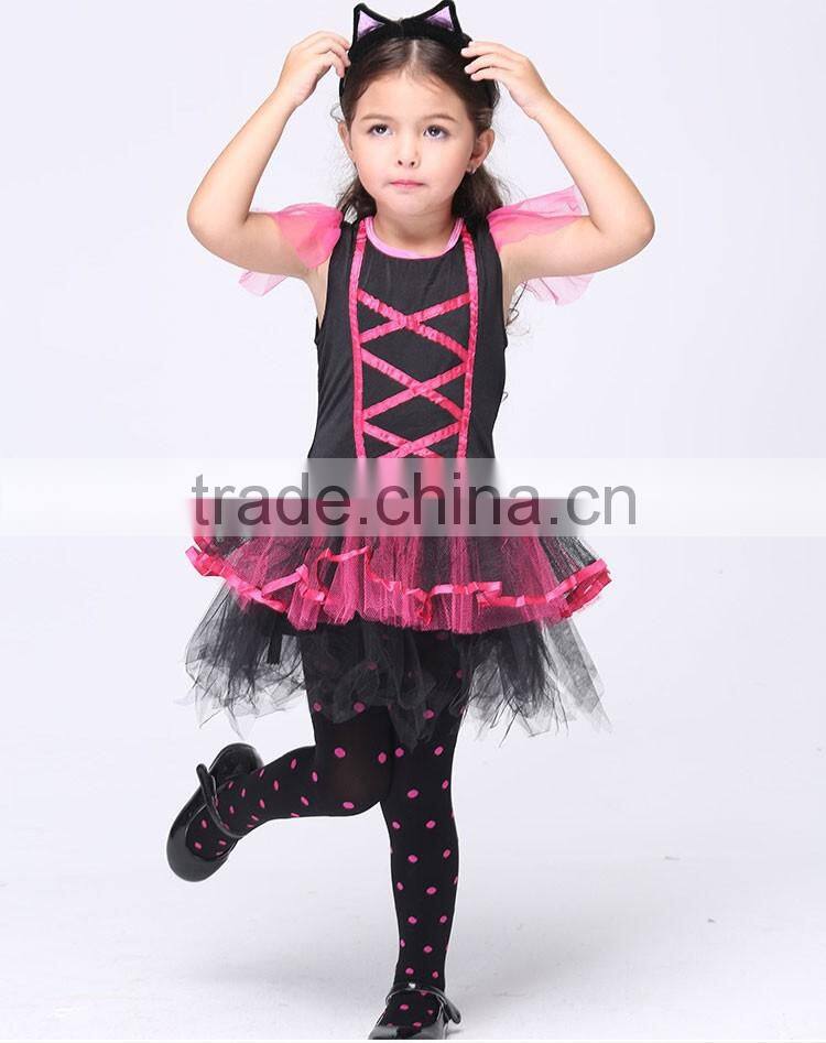 2016 hottest baby girl cat pattern hallowmas dress