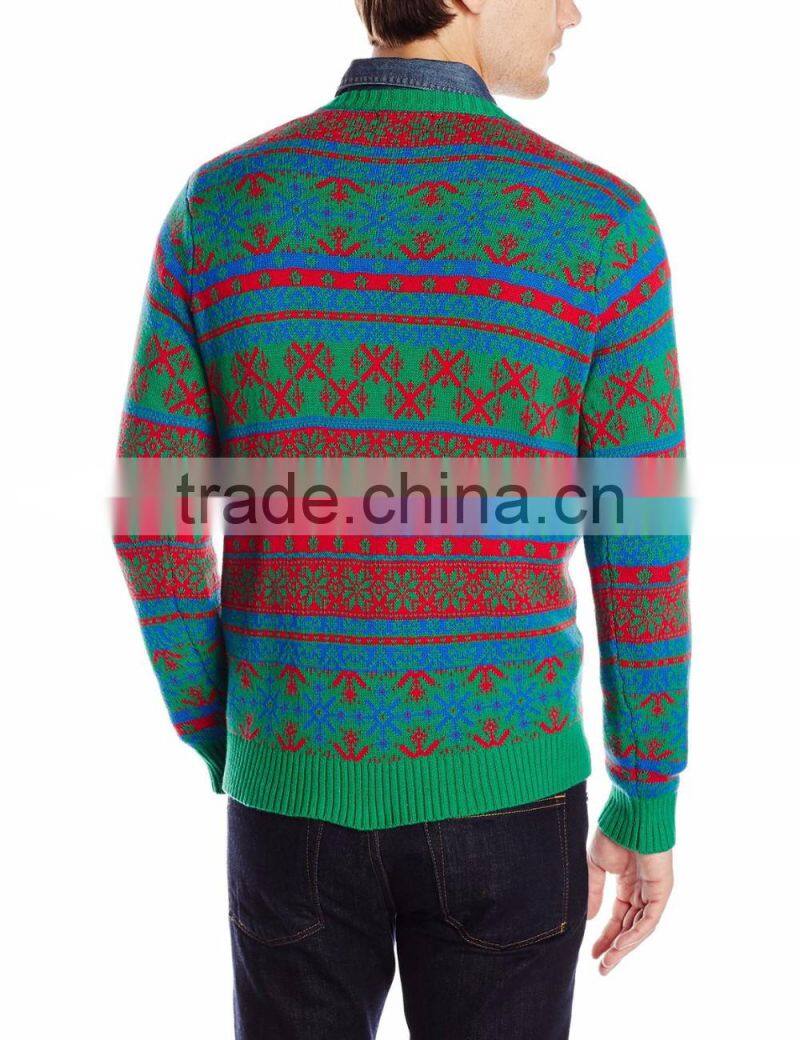 Men Green Sweater Muscle Reindeer Pattern Unisex Christmas Jumpers Christmas Sweaters
