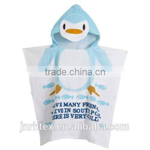 Wholesale cotton cartoon printing kids hooded towels