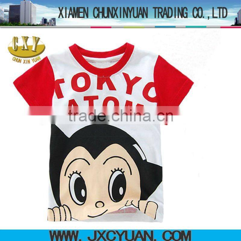 green children printing t shirts with cartoon printing